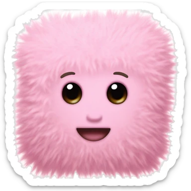Light Pink fuzzy Letter m sticker