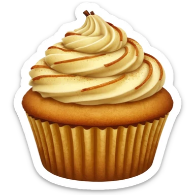 Pear cobbler cupcake with cinnamon dusting sticker