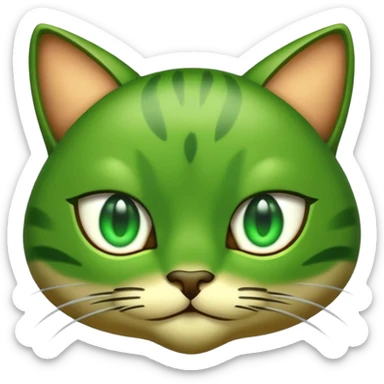 Emoji of my beautiful big Green Cat eyes shaped sticker