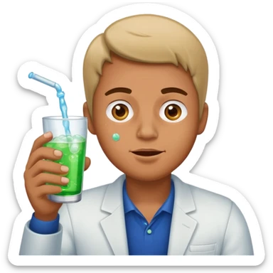 Man popping the pills and drinking sprite sticker