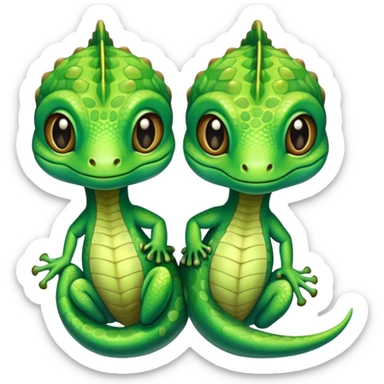 siamese twins gecko sticker