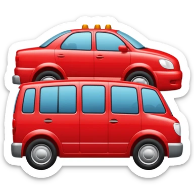 create a realistic emoji showing a logistic car in a trafic situation sticker
