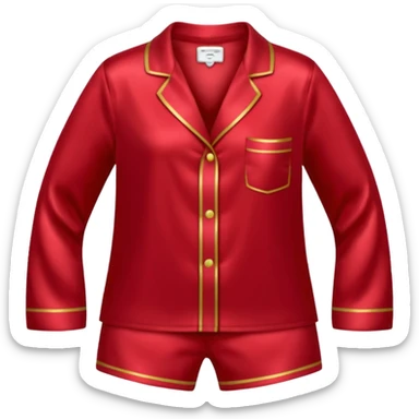 Pijama de satin color rojo oscuro  sticker