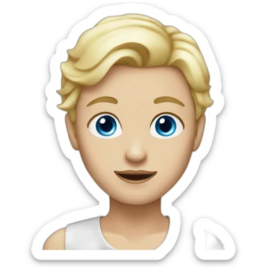 blond blue-eyes-eat chocolate sticker