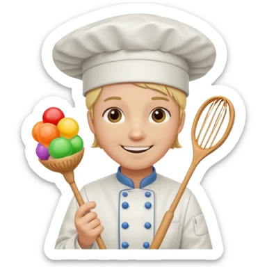 Chef + gumdrop hat,Candy Chefs. sticker