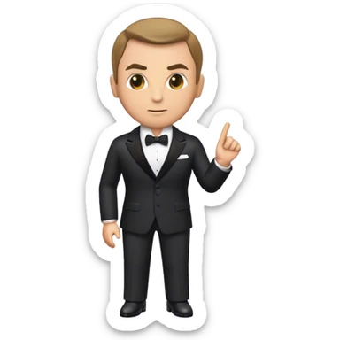 Cinematic Realistic James Bond Portrait Emoji, depicted as a suave, sophisticated secret agent in a tailored suit with a cool, composed gaze and an air of stealth and charm, rendered with crisp textures and dynamic cinematic lighting that captures his timeless espionage allure. sticker