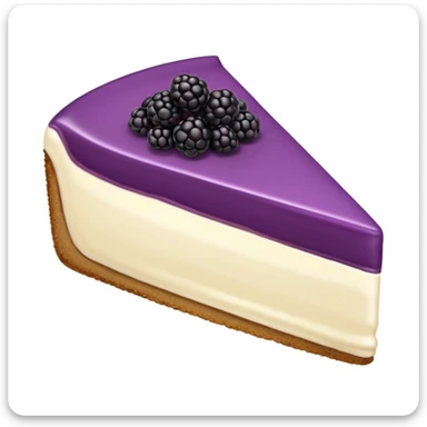 classic emoji style simple and recognizable slice of blackberry cheesecake sticker