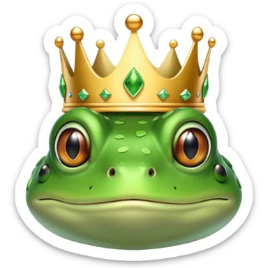Rana con una corona sticker