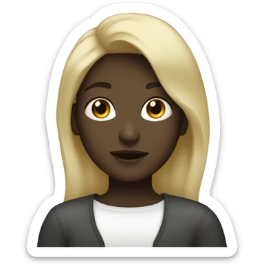White blonde girl with dark skin men sticker