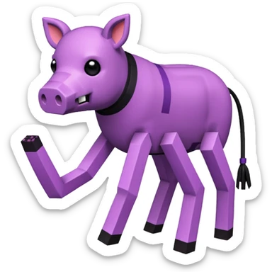 enderman minecraft chevauchant un cochon (clash royale sticker