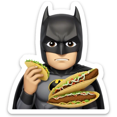 Batman eating tacos sticker