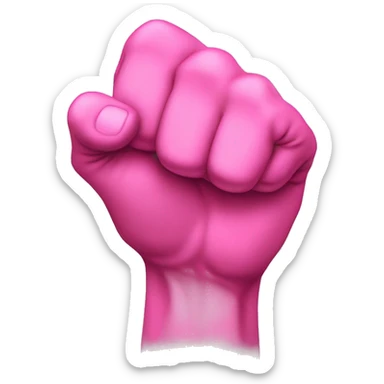 a hand in a fist, but the pink is still out sticker