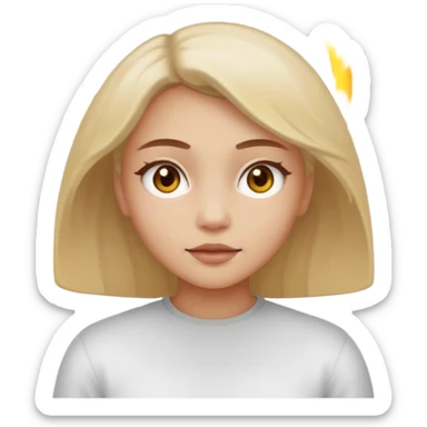 Girl Whit face más and core sticker