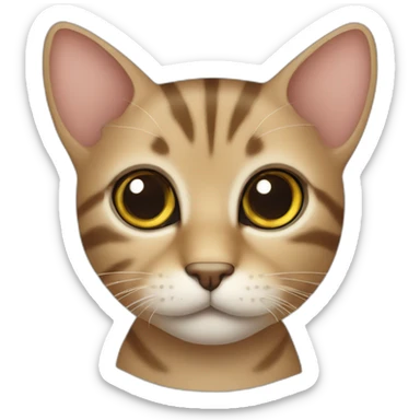 Cute tabby cat with huge eyes sticker