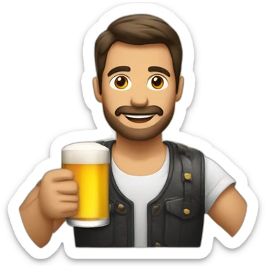 Hombre con cerveza  sticker