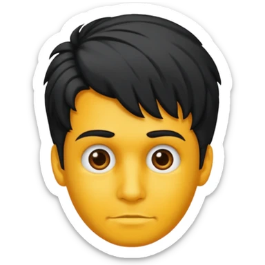 Fais un homme dégarnis sur le haut de son crâne et les cheveux noir court sur le côté sticker