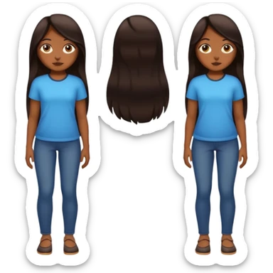 full body girl with brown skin sticker