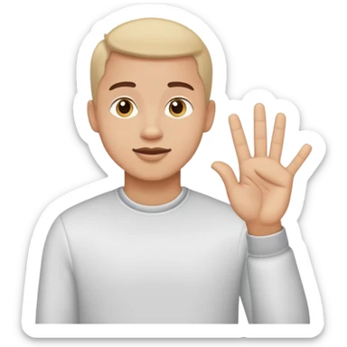 man using sign language sticker