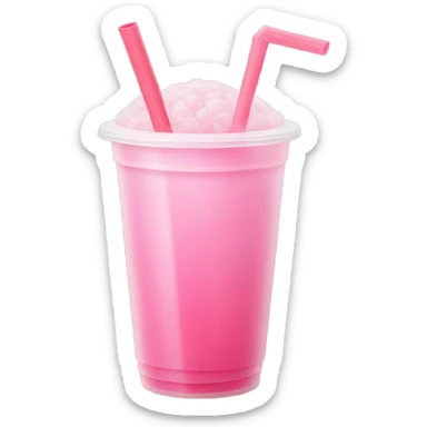 A pink boba drink with straw  sticker