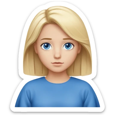 Mid length Blonde hair blue eye with shoulder shrug sticker