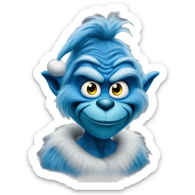 blue grinch sticker
