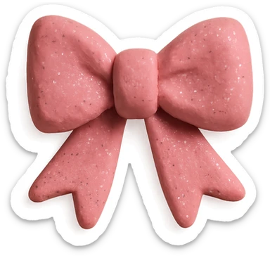 claymation style pink glitter bow sticker