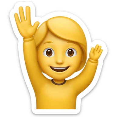 hello hand waving emoji sticker
