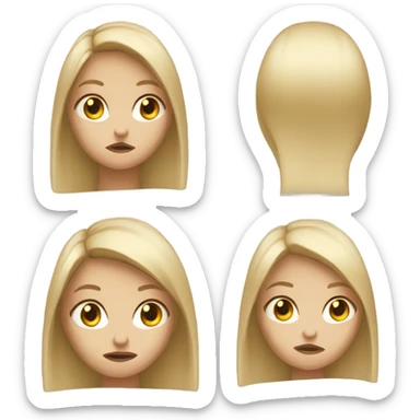 girl straight hair blonde mad sticker