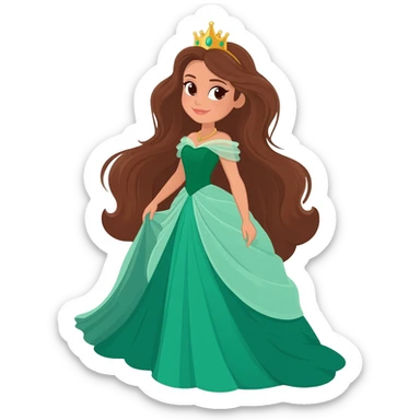 animated brunette princess sticker