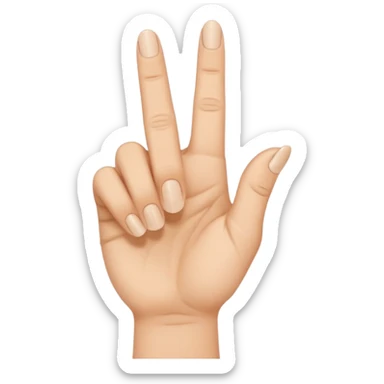 Hand sign middlefinger over the ringfinger sticker