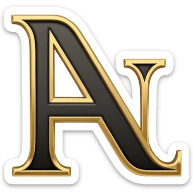 letter N in black and gold sticker