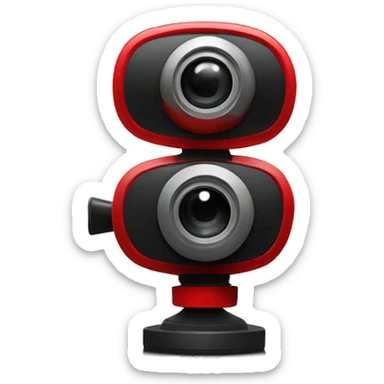 camera de surveillance noir et rouge  sticker