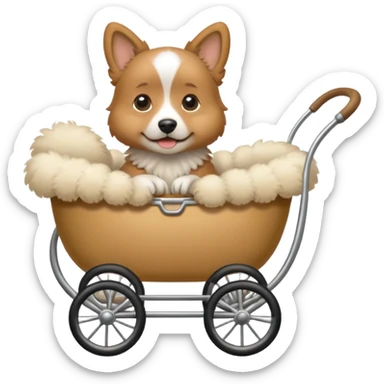 another dog in a pram sticker