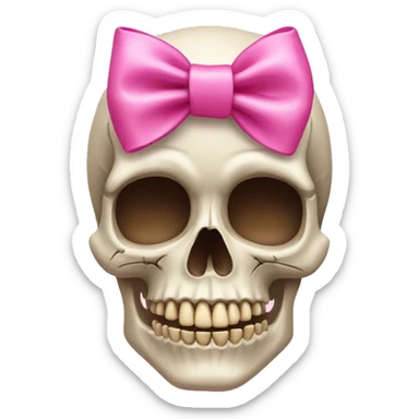 skull with pink bow sticker