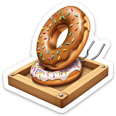 A mouse trap with a donut on it sticker