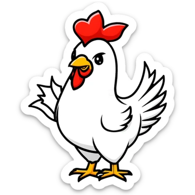 royal rooster wearing a crown sticker