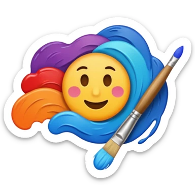 a Painting mid-way in making  sticker