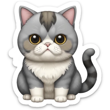 full body of exotic shorthair cat, front view sticker