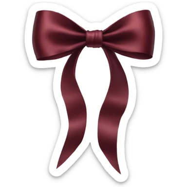 dark red silk bow sticker
