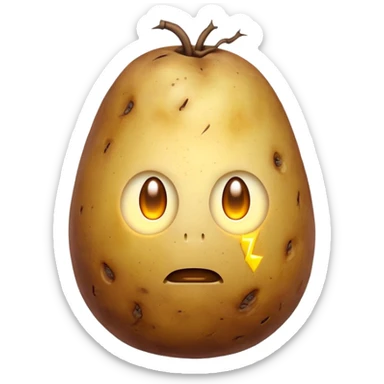 Potato with lightning eyes sticker