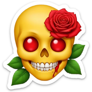 I want this emoji 💀 with this in its mouth 🥀  sticker
