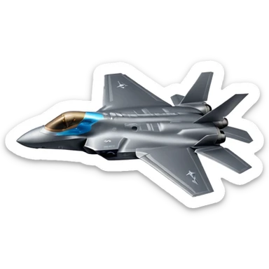 F-35 fighter jet in flight with no background. sticker