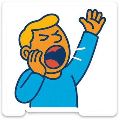 exaggerated yawn with bright colors sticker