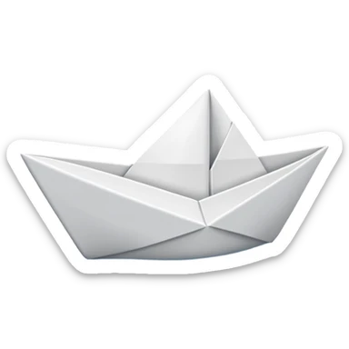 emoji de barco de papel de color blanco o celeste sticker