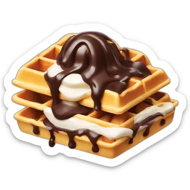 waffle chocolate wripped cream sticker