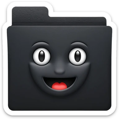 folder with black papers sticker