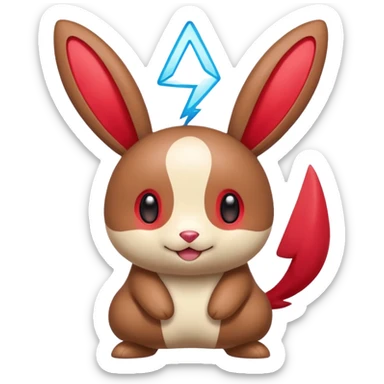 Plusle-Minun-Bunnelby-fusion sticker