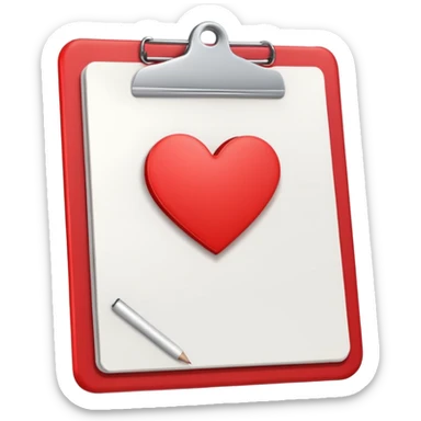 clipboard with a heart in the corner sticker