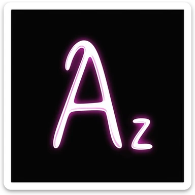 Capital letter A with neon glowing effect sticker