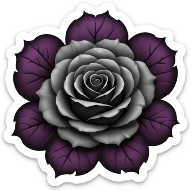goth black rose petal sticker
